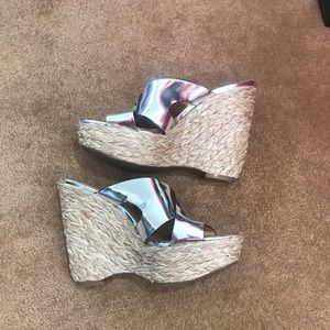 Nine West Silver Summer High Heel Sandals
